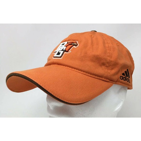 Bowling Green Falcons Baseball Cap Orange Embroidered Adidas OSFM Strap Back Hat - Picture 11 of 12